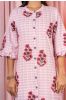 Pink Block Printed Khari Cotton Dress