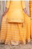 Bright Yellow Muslin Silk Kurta Skirt Set