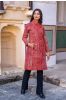 Natural Red Block Printed Quilted Bukhara Coat