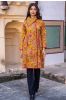 Golden Mustard Block Printed Quilted Bukhara Coat