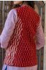 Bagru Red Reversible Cotton Quilted Sleeveless Jacket