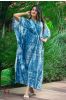 Blue Shibori Cotton Kaftan Dress 