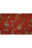 Red Paisley Hand Block Printed Cotton Fabric