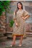 Mustard Bagru Block Printed Cotton Kaftan Dress