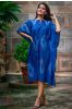Shibori Blue Cotton Kaftan Dress