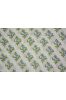 Green Blue Floral Hand Block Print Cotton Fabric