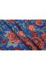 Red Blue Block Printed Cotton Fabric