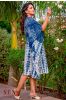 Denim Blue Shibori Cotton Kaftan Dress