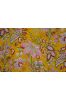 Yellow Floral Hand Block Printed Mulmul Cotton Fabric