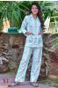 Spring Green Geometry Cotton Night Suit
