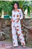 Ginger Spice Circles Cotton Night Suit