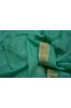 Sea Green Zari Border Maheshwari Silk Handloom Fabric