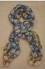 Indigo Floral Mulmul Block Printed Scarves 