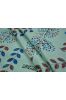 Fair Aqua Floral Print Indian Slub Cotton Fabric