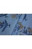 Airy Blue Floral Print Indian Slub Cotton Fabric