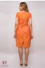 Orange Double Tone Handloom Cotton Dress