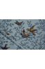 Greyish Blue Bird Printed Rayon Fabric