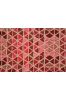 Reddish Pink Triangle Gold Printed Cotton Fabric