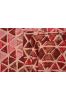 Reddish Pink Triangle Gold Printed Cotton Fabric