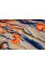 Orange Floral Brush Fine Rayon Fabric