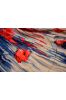 Red Floral Brush Fine Rayon Fabric