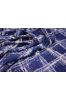 Navy Blue And White Checks Fine Rayon Fabric