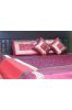 Embroidered Maroon 5 Piece Silk Bedcover Set