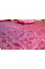 Embroidered Maroon 5 Piece Silk Bedcover Set
