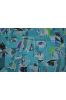 Turquoise Floral Digital Print Cotton Fabric