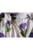 White And Purple Floral Rayon Fabric