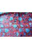 Maroon And Blue Floral Rayon Fabric