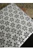 Black White Floral Star Block Printed Fabric