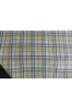 Yellow Blue Check Indian Linen Fabric