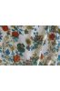 Blue Red Floral Print Polyester Satin Fabric