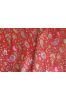 Red Paisley Polyester Satin Fabric