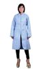 Blue Reversible Long Quilted Jacket For Women
