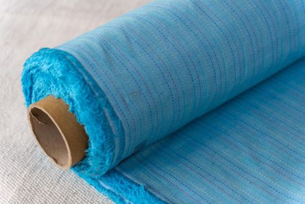 Blue Khari Cotton Blend Dobby Fabric