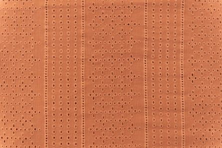 Ginger Burn Chikankari Embroidered Cotton Fabric (width