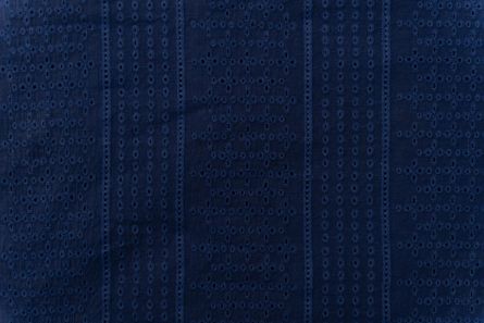 Quartz Blue Chikankari Embroidered Cotton Fabric (width
