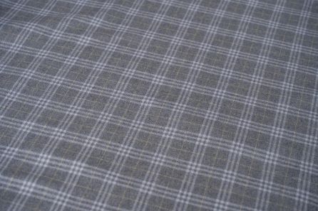 Grey Checks Tweed Wool Fabric
