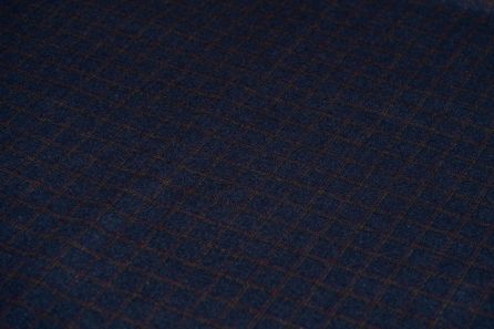 Bluish Checks Tweed Wool Fabric