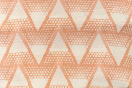 Peach Geometric Printed Cotton Fabric