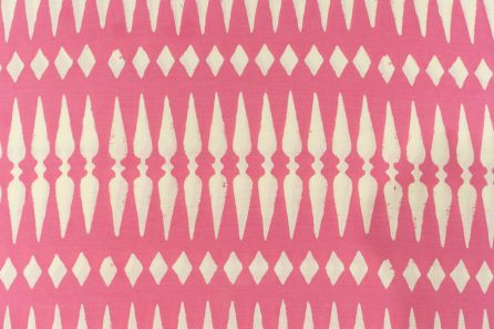 Pink Geometric Hand Block Printed Cotton Fabric