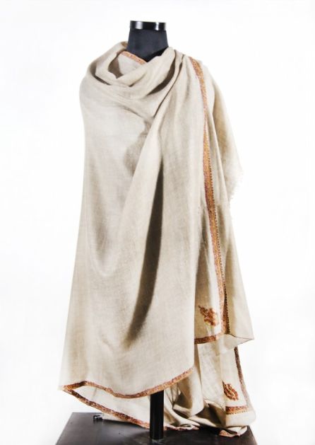EXCLUSIVE HAND EMBROIDERED SUPER FINE 100 CASHMERE SHAWL FROM INDIA