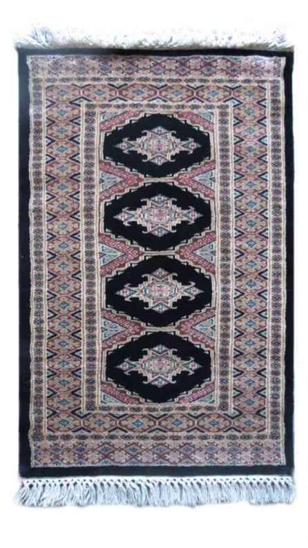 BLUE HAND KNOTTED  WOOL CARPET FROM JAIPUR