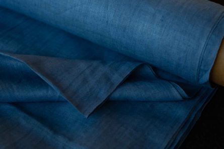 Ocean Blue Handloom Linen Fabric