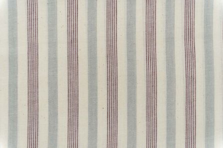 Grey Maroon Striped Khari Cotton Fabric
