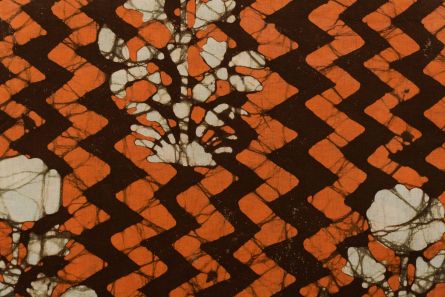 Orange Batik Block Printed Fabric
