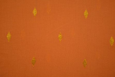 Dusty Orange Golden Zari Buti Cotton Fabric