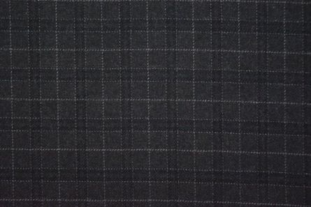 Dark Grey Checks Tweed Wool Fabric